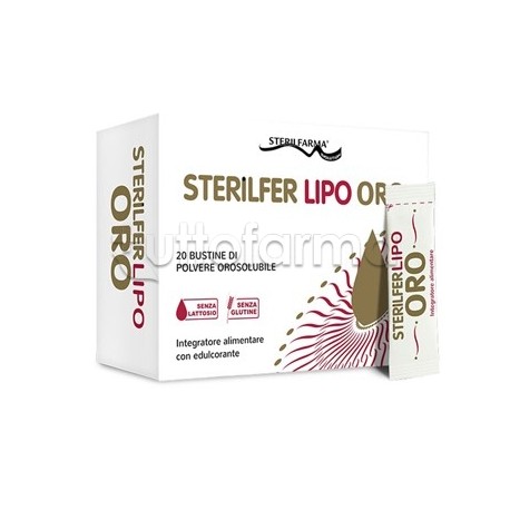 Sterilfer Lipo Oro per Sistema Immunitario 20 Bustine Stickpack Sterilfer Lipo Oro per Sistema Immunitario 20 Bustine Stickpack