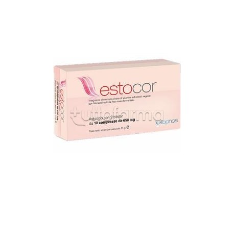 Estocor integratore per colesterolo e benessere cardiovascolare 20 compresse Estocor integratore per colesterolo e benessere cardiovascolare 20 compresse