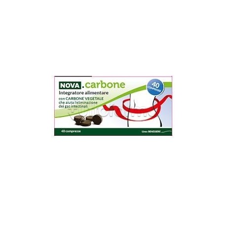 Nova Carbone Vegetale Integratore per Intestino 40 Compresse