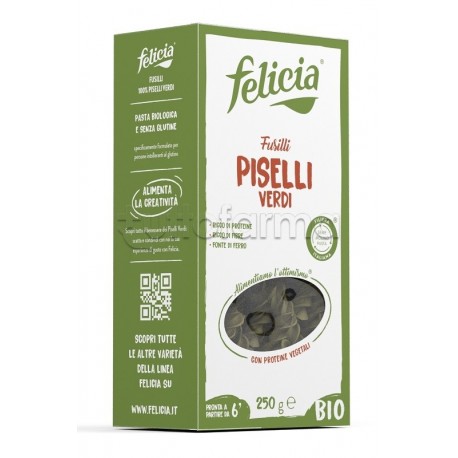 Felicia Bio Fusilli Piselli Verdi per Dieta Senza Glutine 250 G