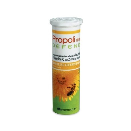 Flacone Propoli Mix Defend per Sistema Immunitario 10 Compresse Effervescenti Flacone Propoli Mix Defend per Sistema Immunitario 10 Compresse Effervescenti
