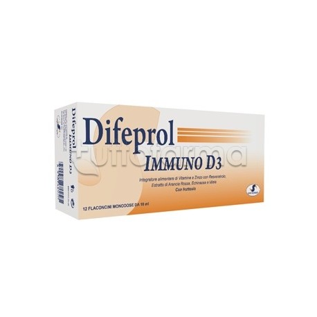 Difeprol Immuno D3 Integratore per Difese Immunitarie 12 Flaconcini