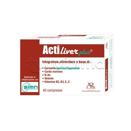 Actiliver Plus integratore per funzionalità epatica e protezione antiossidante 40 compresse Actiliver Plus integratore per funzionalità epatica e protezione antiossidante 40 compresse