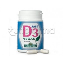 barattolo di Naturando D3 Fast Vegan Integratore Vegano di Vitamina D3 60 Capsule