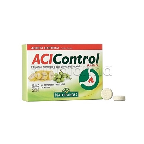 Confezione di Naturando AciControl Rapid Integratore per Acidità Gastrica 20 Compresse Masticabili