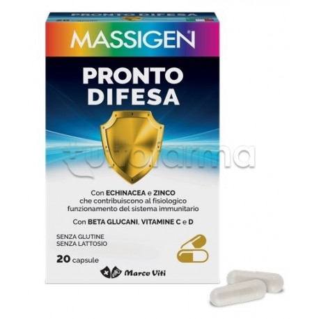 Massigen Pronto Difesa Integratore per Sistema Immunitario 20 Capsule Massigen Pronto Difesa Integratore per Sistema Immunitario 20 Capsule
