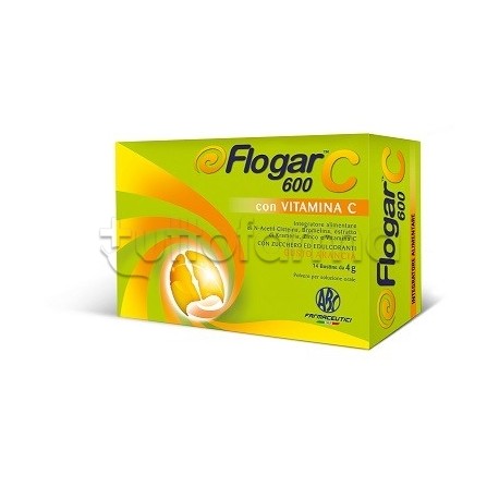 Flogar C 600 per Sistema Immunitario 14 Bustine Gusto Arancia Flogar C 600 per Sistema Immunitario 14 Bustine Gusto Arancia