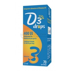 D3 Drops 400 UI Integratore di Vitamina D per Ossa e Difese Immunitarie 2,5ml D3 Drops 400 UI Integratore di Vitamina D per Ossa e Difese Immunitarie 2,5ml
