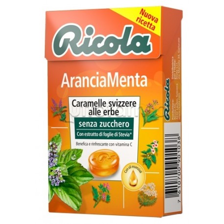 Ricola AranciaMenta Caramelle Svizzere alle Erbe Senza Zucchero Ricola AranciaMenta Caramelle Svizzere alle Erbe Senza Zucchero