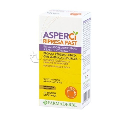 Farmaderbe Asperci Ripresa Fast Integratore per le Vie Respiratorie 10 Bustine Farmaderbe Asperci Ripresa Fast Integratore per le Vie Respiratorie 10 Bustine