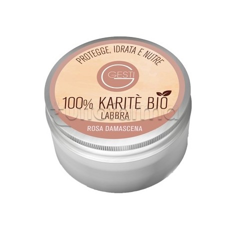 Gesti 100% Karitè Bio Rosa Damascena Labbra per Idratazione e Protezione Vasetto 10 ml Gesti 100% Karitè Bio Rosa Damascena Labbra per Idratazione e Protezione Vasetto 10 ml