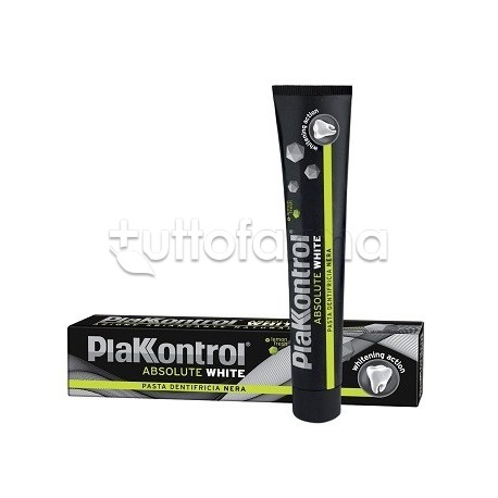 PlakKontrol Dentifricio Absolute White sbiancante naturale per denti bianchi tubo da 75 ml PlakKontrol Dentifricio Absolute White sbiancante naturale per denti bianchi tubo da 75 ml