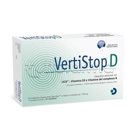 Vertistop D Integratore per Vertigini e Disturbi dell'Equilibrio 20 Compresse Singole
