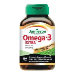 Confezione con Jamieson Omega 3 Extra Integratore Ricostituente 100 Perle Confezione con Jamieson Omega 3 Extra Integratore Ricostituente 100 Perle