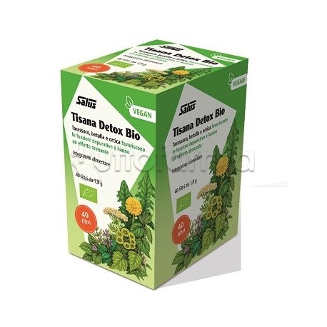 Scatola con Detox Bio Integratore per Drenare Tisana 40 Filtri Singoli Scatola con Detox Bio Integratore per Drenare Tisana 40 Filtri Singoli
