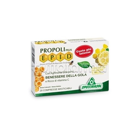 Specchiasol Epid Propoli Plus Integratore per Gola Miele e Limone 20 Compresse Specchiasol Epid Propoli Plus Integratore per Gola Miele e Limone 20 Compresse