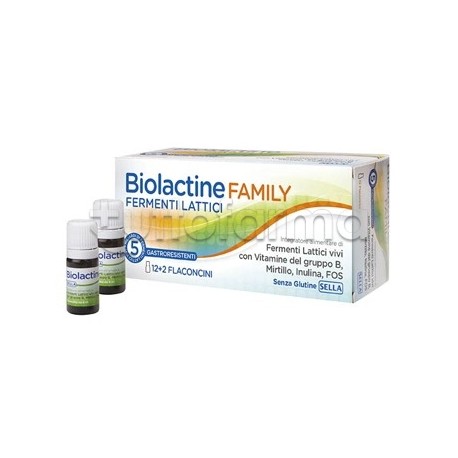 Biolactine Family integratore per benessere intestinale 14 flaconcini da 9 ml