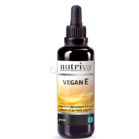 Flacone con Nutriva Vegan E Integratore di Vitamina E 30ml