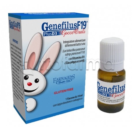Genefilus F19 Plus D3 Integratore per Intestino Gocce Orali 10ml