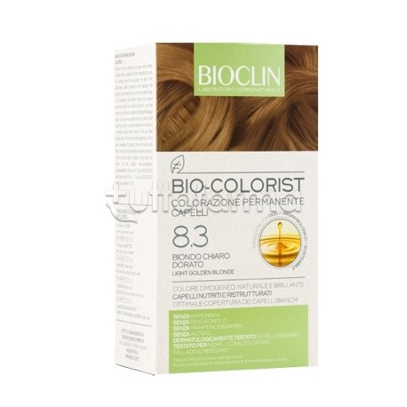 Bioclin Bio Colorist Tinta 8,3 Biondo Chiaro Dorato per Colorazione Permanente Kit Bioclin Bio Colorist Tinta 8,3 Biondo Chiaro Dorato per Colorazione Permanente Kit