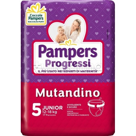 Pampers Progressi Mutandino Junior Pannolini Taglia 5 (12-18kg) 17 Pezzi
