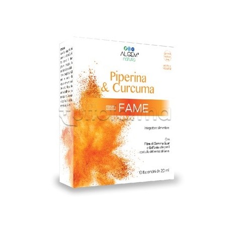 Piperina & Curcuma Fame integratore sazietà e digestione 10 fiale da 20 ml Piperina & Curcuma Fame integratore sazietà e digestione 10 fiale da 20 ml