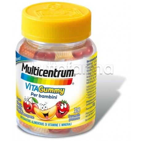 Multicentrum VitaGummy Integratore di Vitamine e Minerali 30 Caramelle Gommose