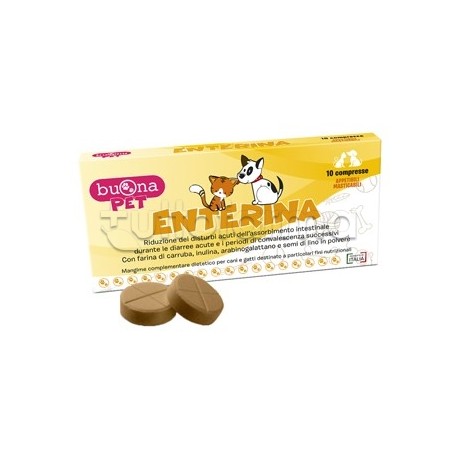 Buona Pet Enterina Integratore Veterinario Disturbi Intestinali Cani e Gatti 10 Compresse Buona Pet Enterina Integratore Veterinario Disturbi Intestinali Cani e Gatti 10 Compresse