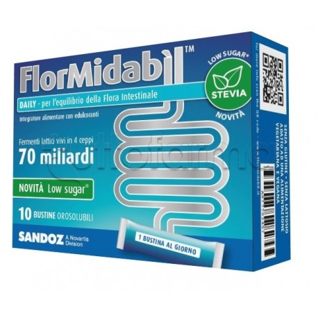 Scatola Flormidabil Daily Integratore per Intestino 10 Bustine Con Stevia Scatola Flormidabil Daily Integratore per Intestino 10 Bustine Con Stevia