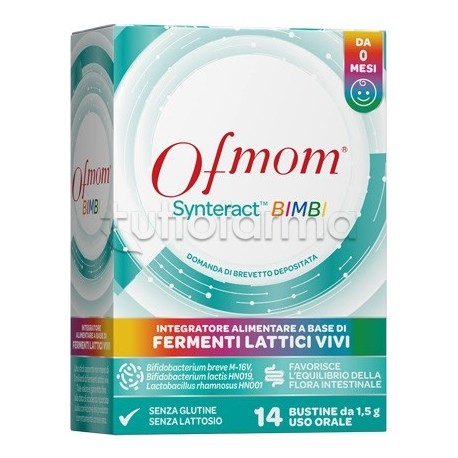 Ofmom Synteract Bimbi per Equilibrio Intestinale 14 Stick da 1,5g Ofmom Synteract Bimbi per Equilibrio Intestinale 14 Stick da 1,5g
