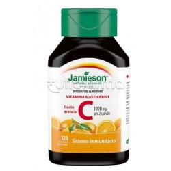 Scatola con Jamieson Vitamina C Masticabile all'Arancia Integratore per Sistema Immunitario 120 Compresse Singole
