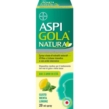Aspi Gola Natura Spray per la Gola Gusto Menta e Limone 20ml