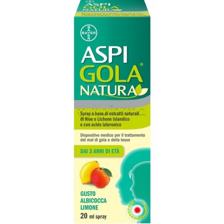Aspi Gola Natura Spray per la Gola Gusto Albicocca e Limone 20ml
