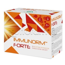Scatola con Immunorm Forte Integratore Ricostituente 30 Bustine Singole Scatola con Immunorm Forte Integratore Ricostituente 30 Bustine Singole