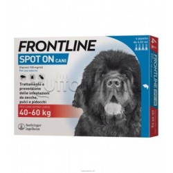 Frontline Spot-On Antiparassitario Veterinario per Cani 40-60Kg 4 Pipette
