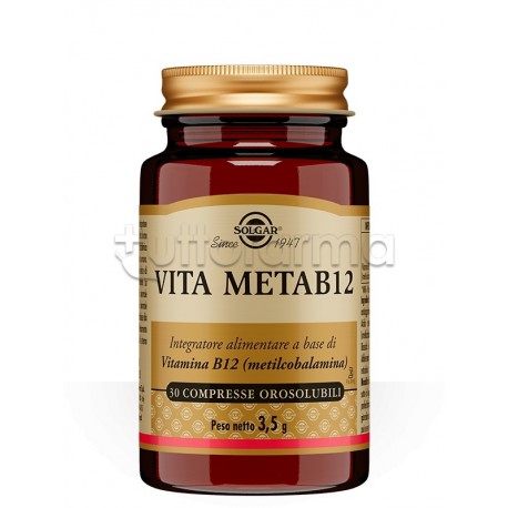 Solgar Vita Meta B12 Integratore Vitamina B12 30 Compresse Orosolubili
