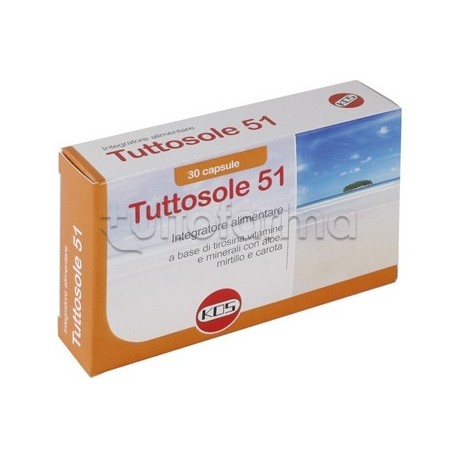 Kos Tuttosole 51 Integratore Antiossidante, Emolliente e Lenitivo 30 Capsule