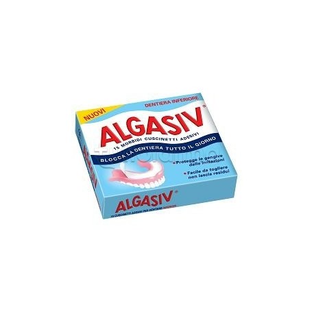 Algasiv Adesivi per Protesi Dentaria Inferiore 15 Pezzi