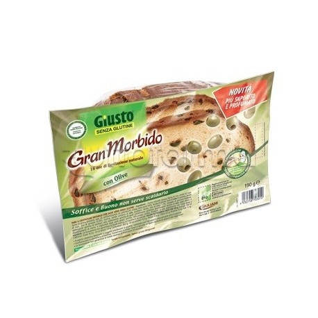 Giusto Gran Morbido Pane Senza Glutine con Olive Verdi 190g Giusto Gran Morbido Pane Senza Glutine con Olive Verdi 190g