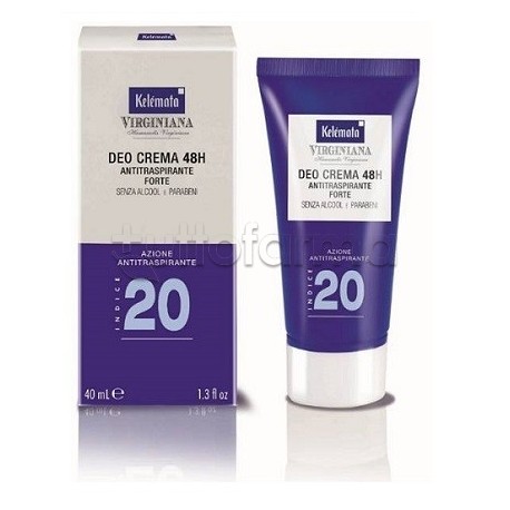 Deodorante Crema 20 Kelémata Virginiana antitraspirante 48h tubetto 40 ml