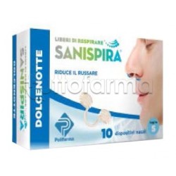 Polifarma Sanispira Dolce Notte Filtro Nasale per Sonno 10 Pezzi 