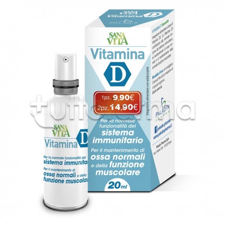 Sanavita Vitamina D Spray Integratore Vitaminico 20ml Sanavita Vitamina D Spray Integratore Vitaminico 20ml