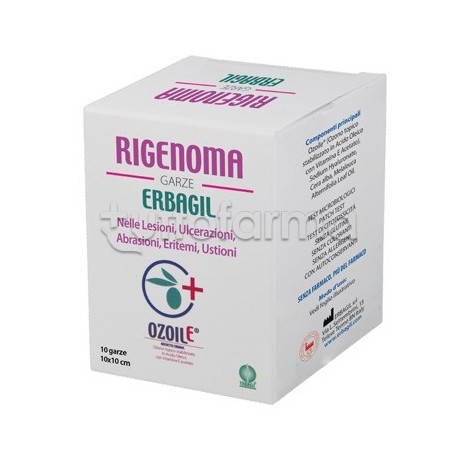 Rigenoma Garze per Rigenerazione Cutanea 10 Bustine 10x10 cm