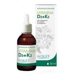 Algilife Vitamina D3+K2 Gocce Integratore per Ossa 30ml