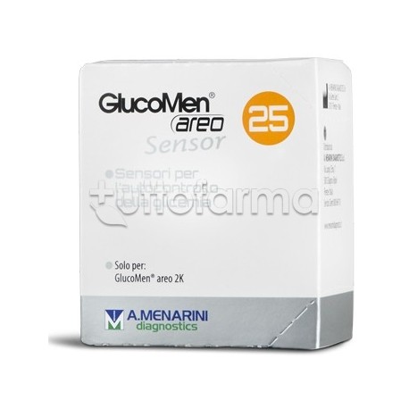 Glucomen Areo Sensor Strisce per Glucosio e Glicemia 25 Pezzi