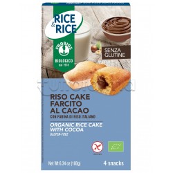 ProbiosRice&Rice Riso Cake Farcito al Cacao Senza Glutine 4 Snack
