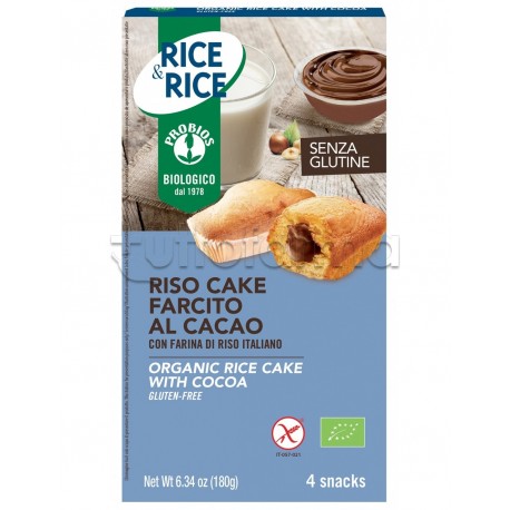ProbiosRice&Rice Riso Cake Farcito al Cacao Senza Glutine 4 Snack ProbiosRice&Rice Riso Cake Farcito al Cacao Senza Glutine 4 Snack