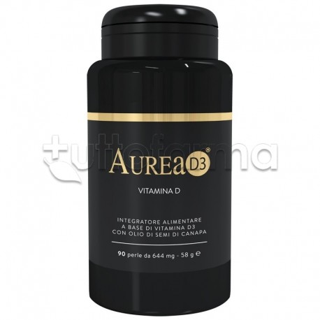 Aurea D3 Integratore con Vitamina D e Olio di Canapa 90 Perle