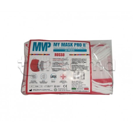 Mascherina Chirurgica Monouso a Triplo Strato My Mask Pro Arancione - Confezione 10 Pezzi - 20 Centesimi a Mascherina