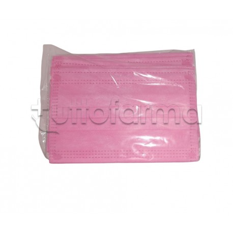 Mascherina Chirurgica Small per Bambini Monouso a Triplo Strato Fuxia - Confezione 10 Pezzi - 20 Centesimi a Mascherina
